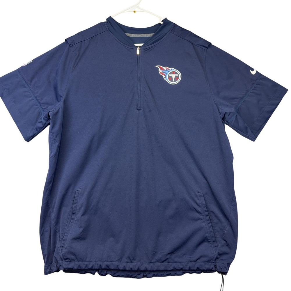 Tennessee Titans Jacket Mens 2XL Blue Short Sleeve NFL Football Nike Quarter Zip